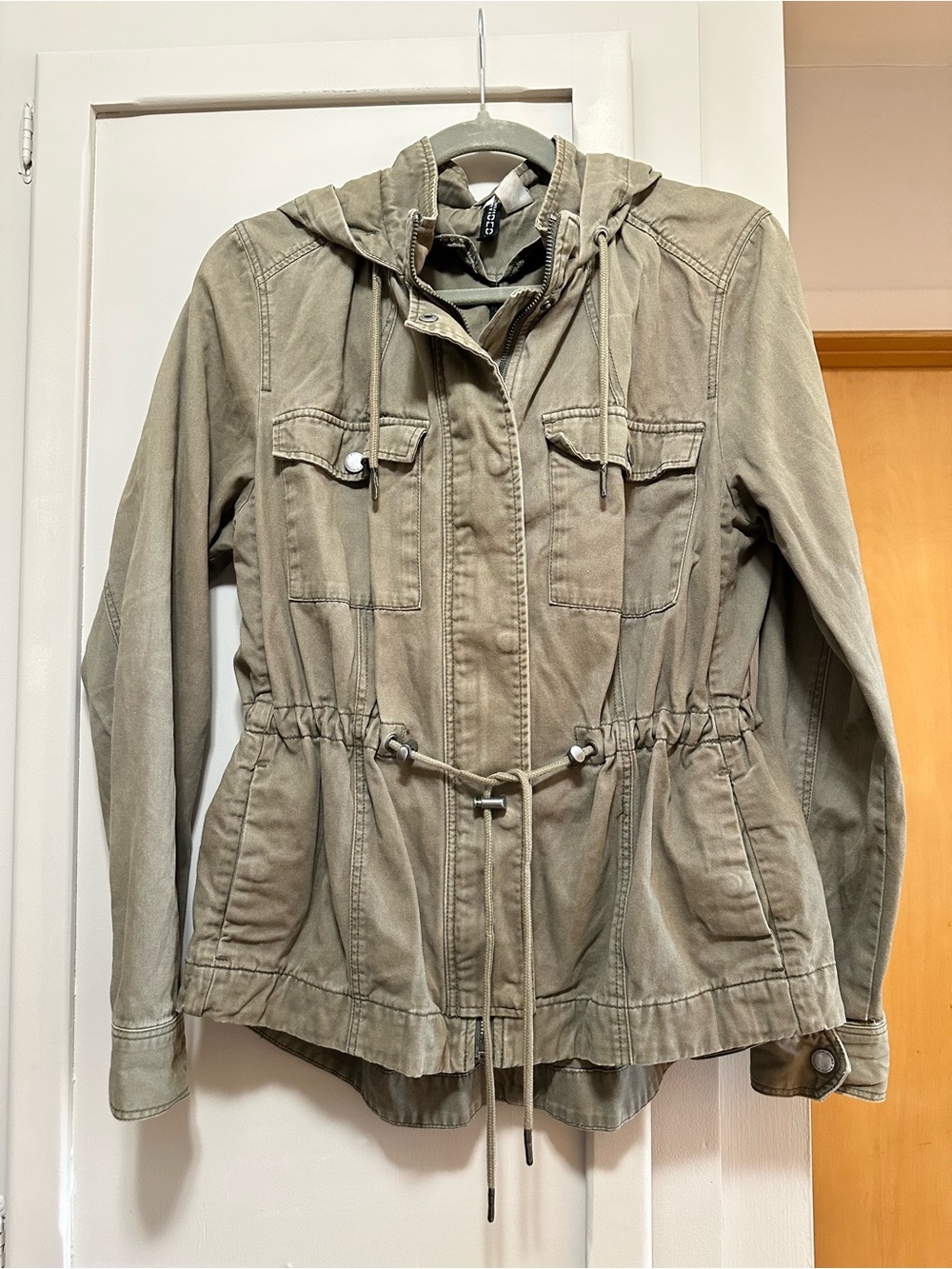 H&M Utility Hooded Jacket - Olive Green